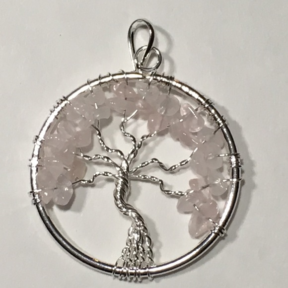 Rose Quartz Tree of Life Pendant - Picture 7 of 8